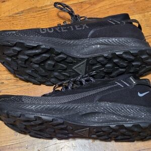 Nike Pegasus Trail 2 GTX Waterproof Black Metallic Running Shoes Men's Size 12